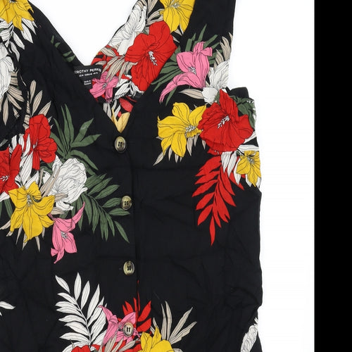 Dorothy Perkins Womens Black Floral  Jumpsuit One-Piece