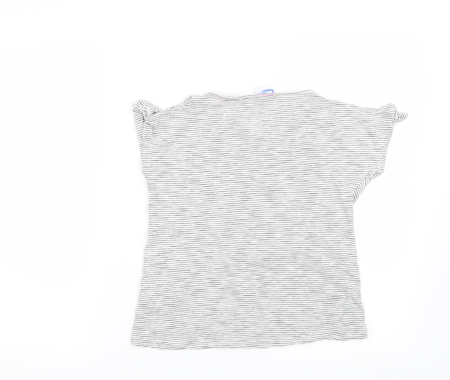 Superhero Girls Girls White Striped  Basic T-Shirt Size 9-10 Years  - Superhero Girls