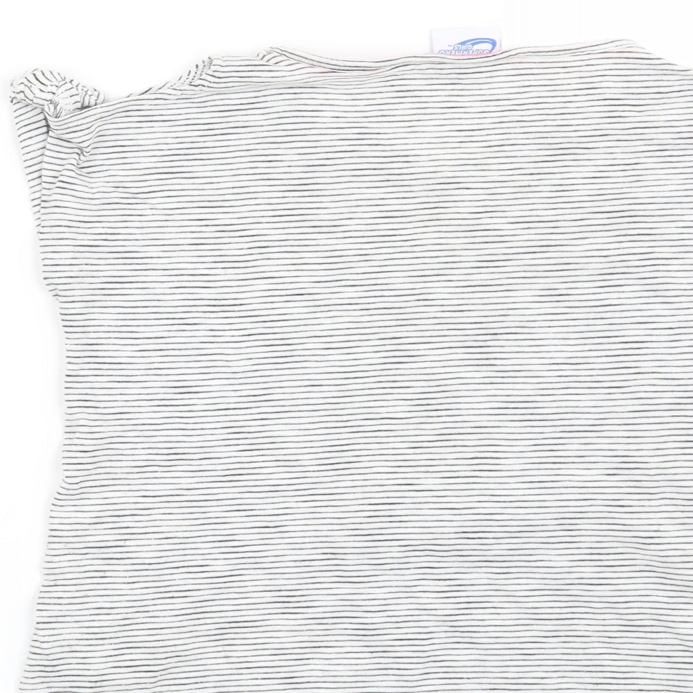 Superhero Girls Girls White Striped  Basic T-Shirt Size 9-10 Years  - Superhero Girls
