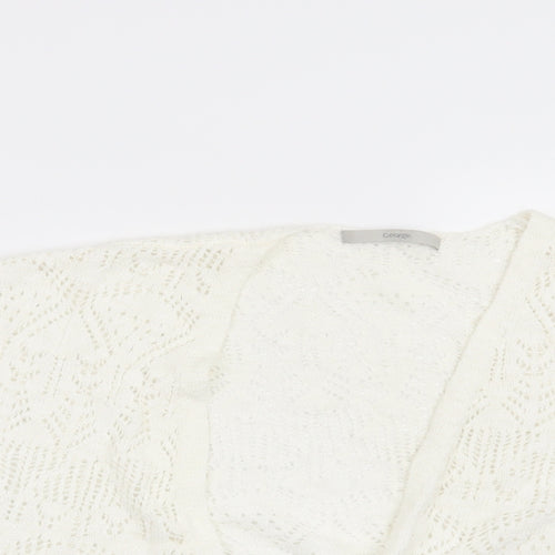 George Womens White Geometric  Shrug Jumper Size 14