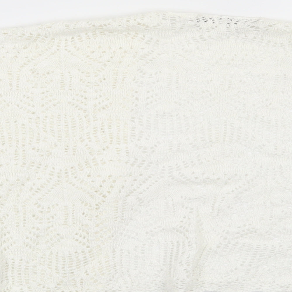 George Womens White Geometric  Shrug Jumper Size 14
