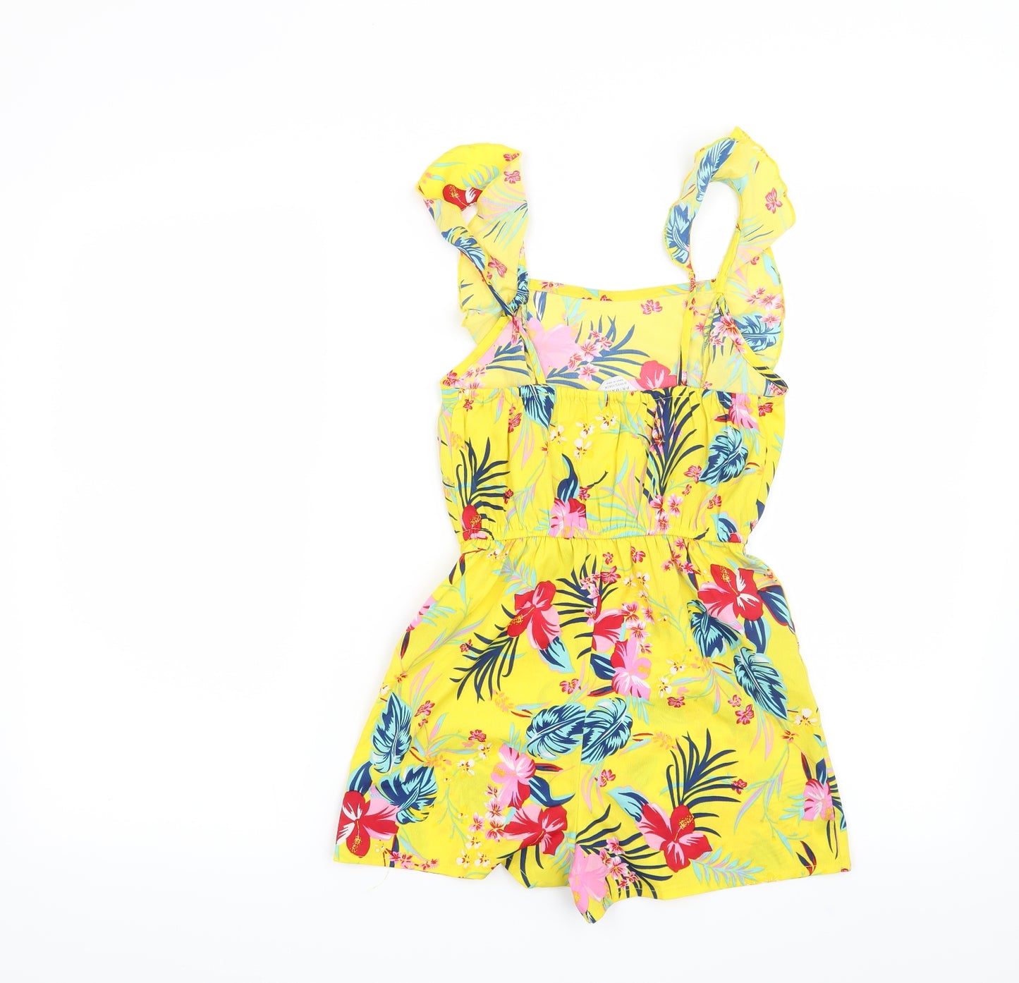 Primark Girls Yellow Floral  Playsuit One-Piece Size 8-9 Years