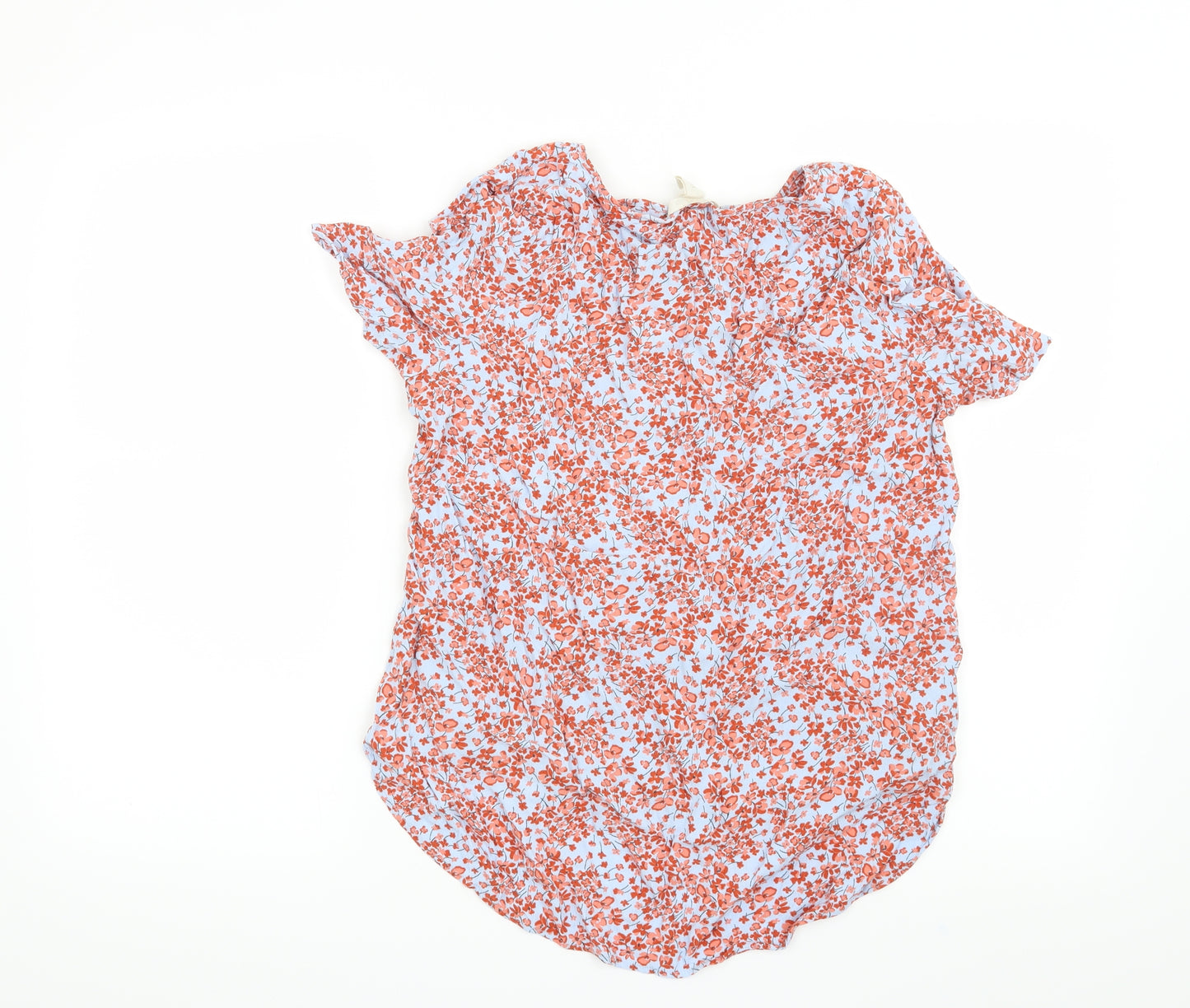 H&M Womens Blue Floral  Basic Blouse Size 12