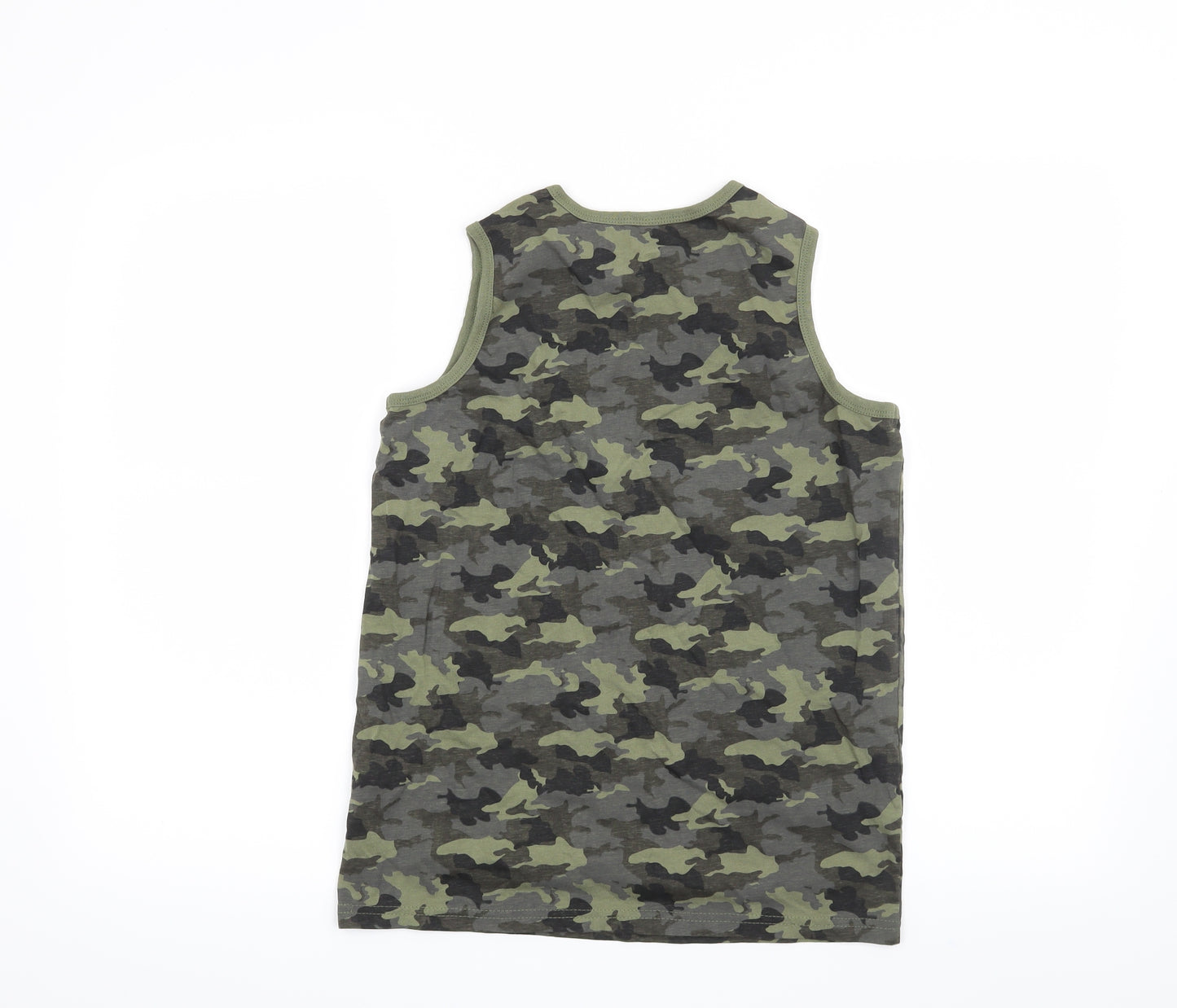 Primark Boys Green Camouflage  Basic T-Shirt Size 12-13 Years