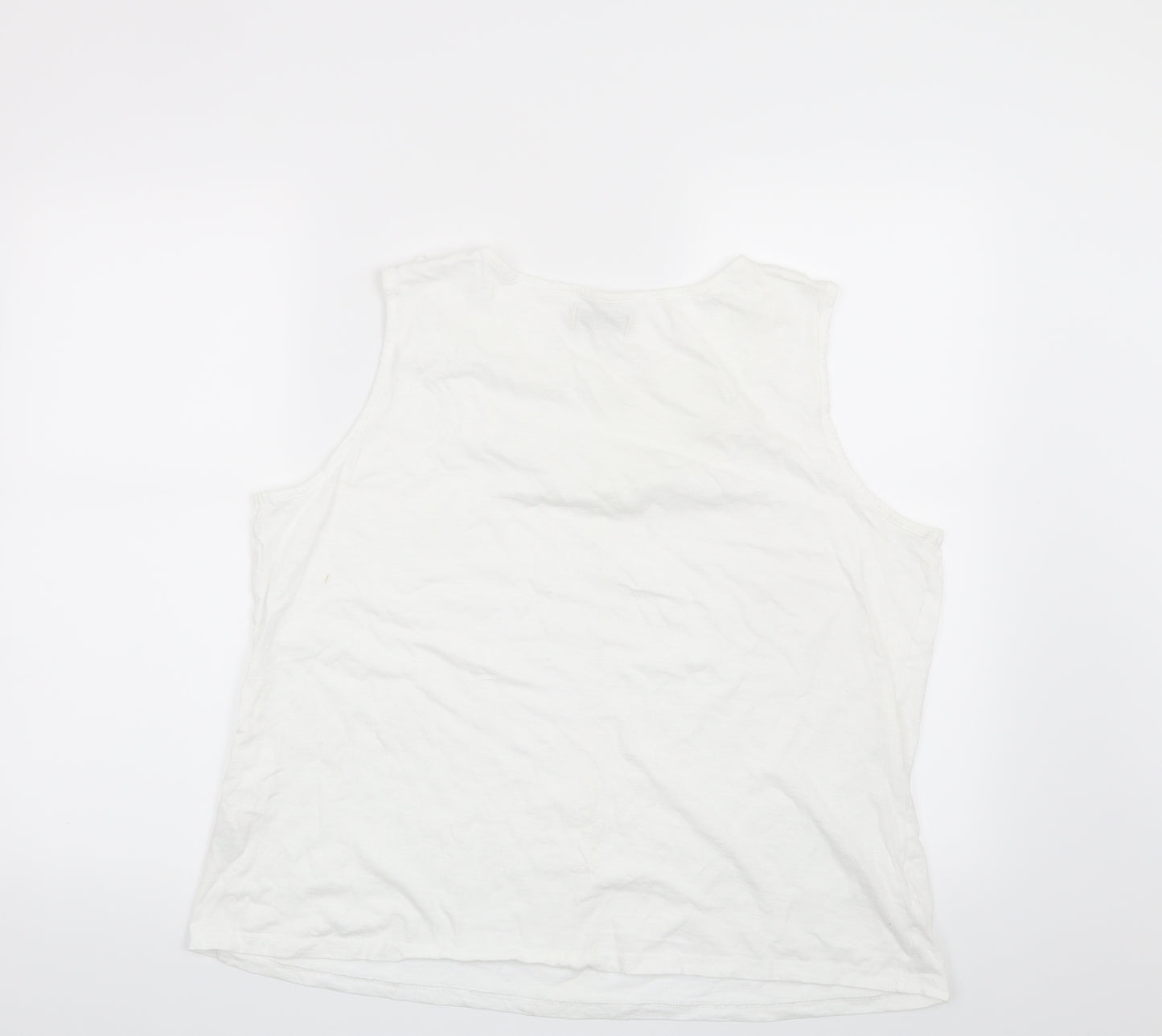 Papaya Womens White Floral  Basic T-Shirt Size 18