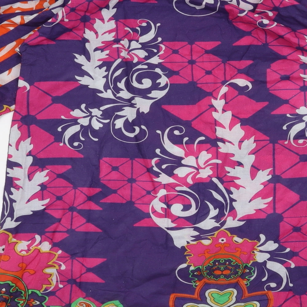 Preworn Womens Purple Geometric  Tunic Blouse Size M