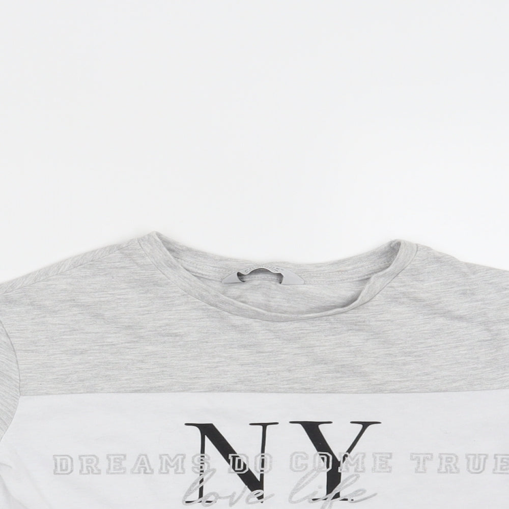 Primark Girls Grey   Basic T-Shirt Size 7-8 Years  - Dreams do come true
