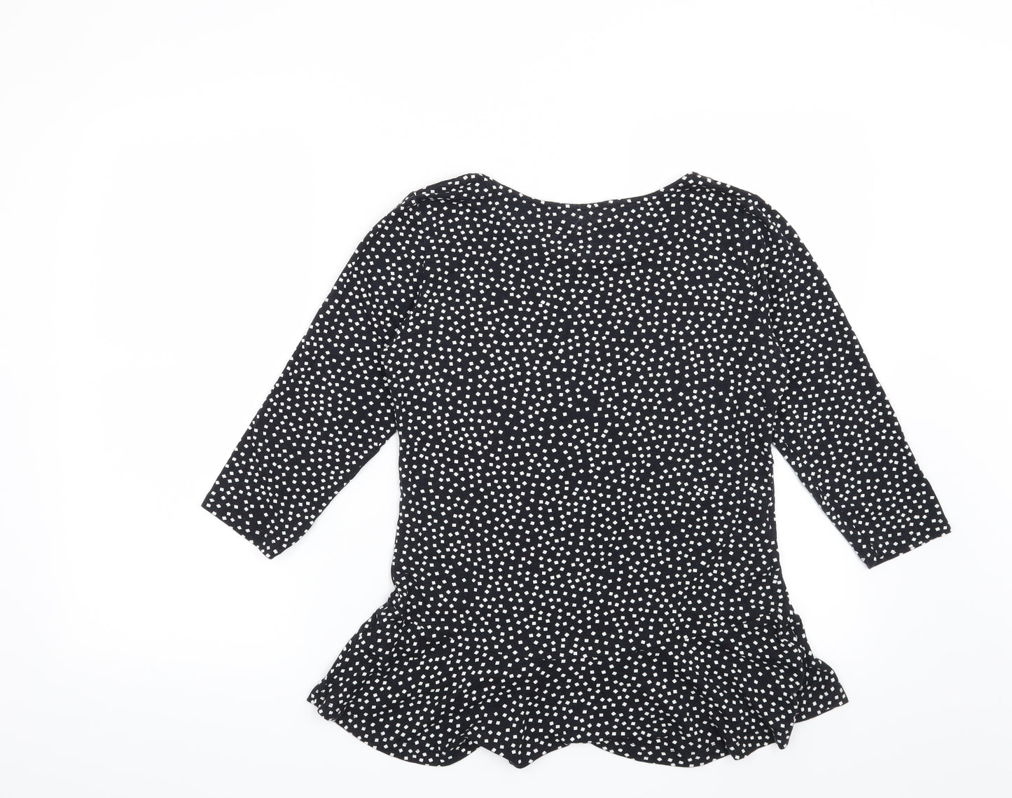 George Womens Black Geometric  Basic T-Shirt Size 12