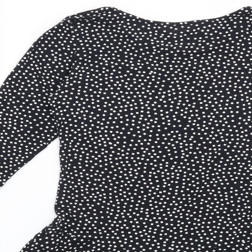 George Womens Black Geometric  Basic T-Shirt Size 12