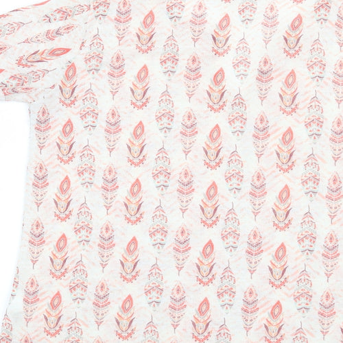 Preworn Womens White Geometric  Basic T-Shirt Size S
