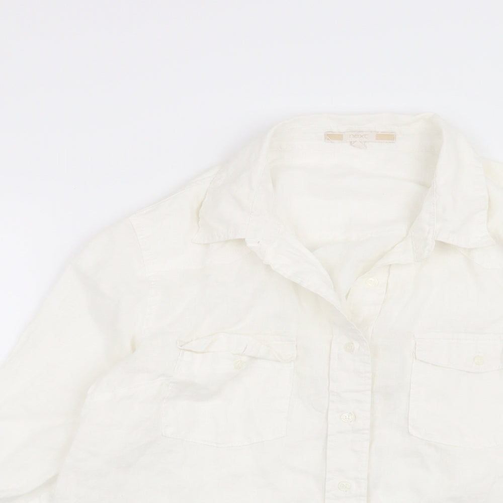NEXT Womens White   Basic Button-Up Size 16
