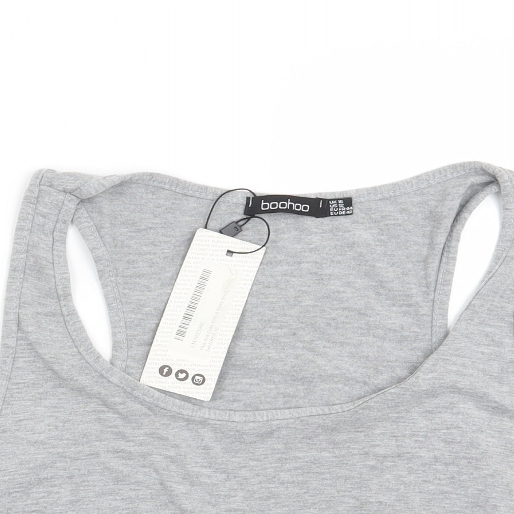 Boohoo Womens Grey   Cropped T-Shirt Size 16  - Cutie with a booty