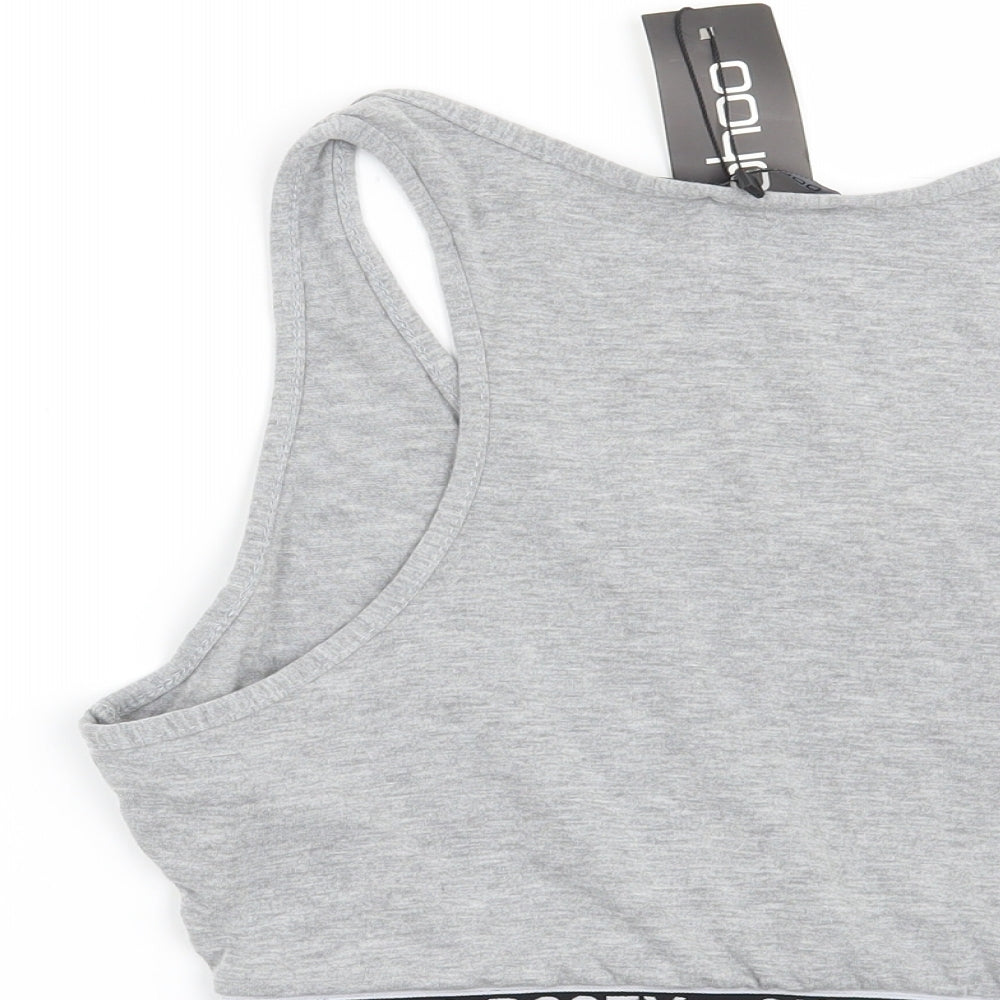Boohoo Womens Grey   Cropped T-Shirt Size 16  - Cutie with a booty