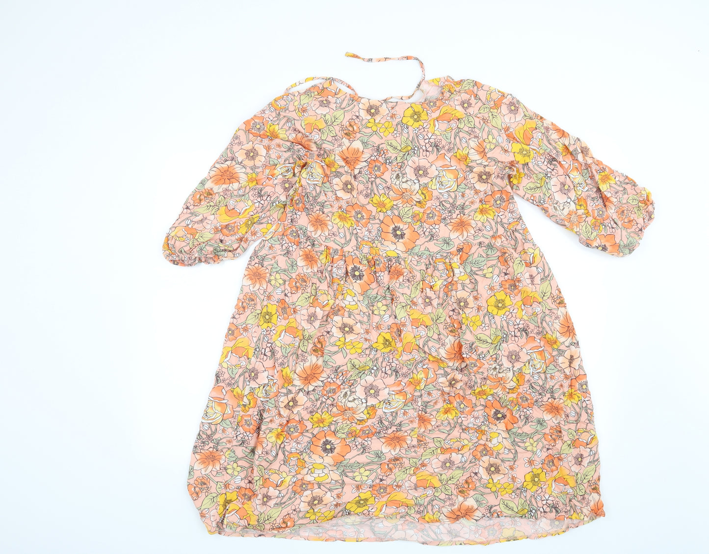 George Womens Orange Floral  Trapeze & Swing  Size 14