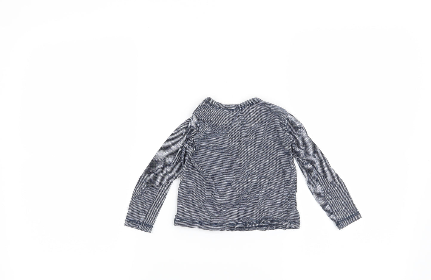 Rebel Boys Blue Striped  Basic T-Shirt Size 9-12 Months