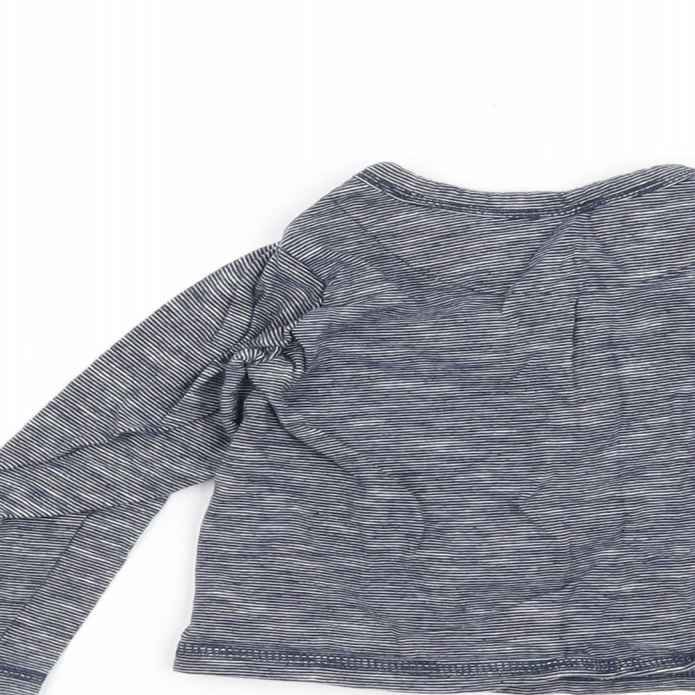 Rebel Boys Blue Striped  Basic T-Shirt Size 9-12 Months