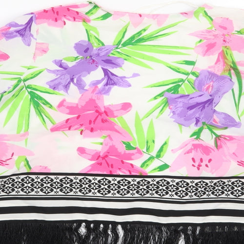 Miss Evie Girls White Floral  Kimono Blouse Size 7-8 Years