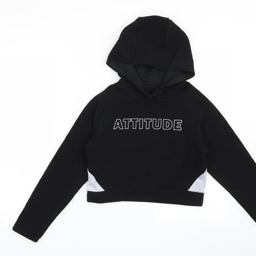 Young Dimension Girls Black   Pullover Hoodie Size 10-11 Years  - Attitude