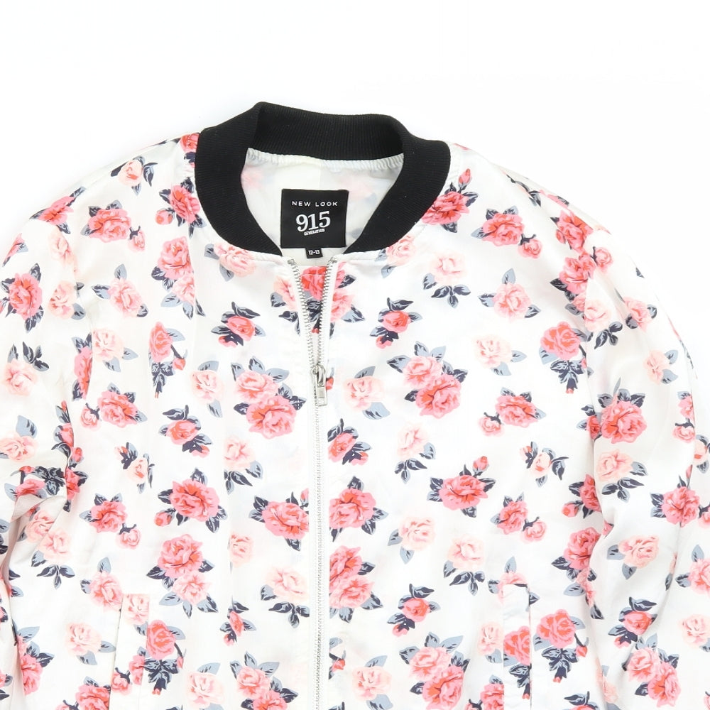 Newlook Girls White Flecked  Jacket Coat Size 12 Years