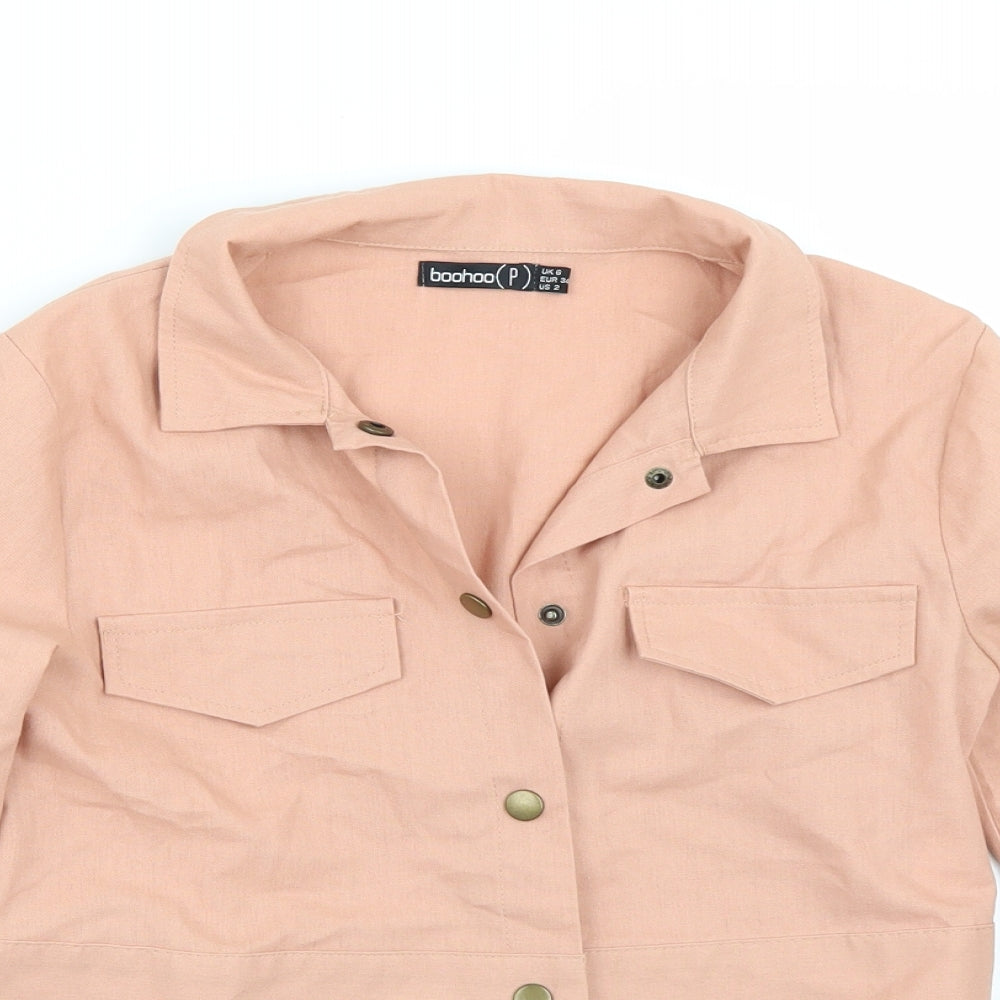 Boohoo Womens Pink   Jacket Coat Size 6