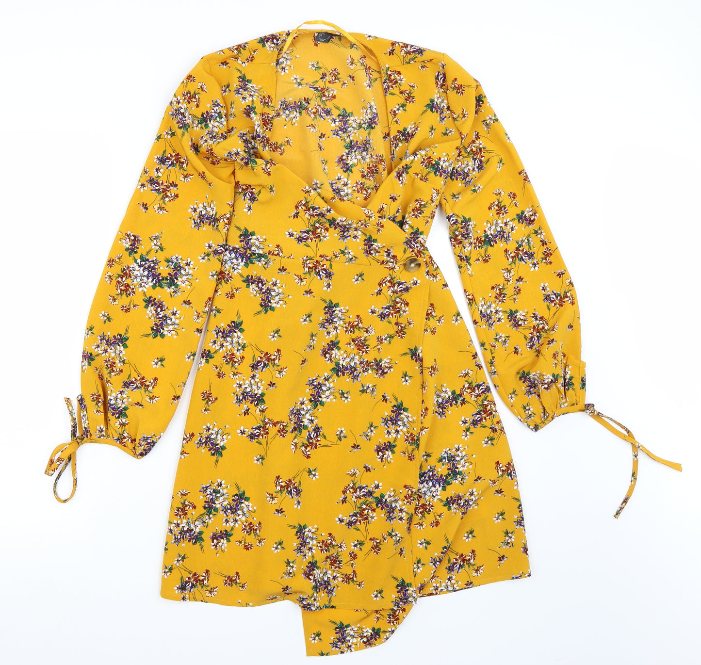 Newlook Womens Yellow Floral  A-Line  Size 6