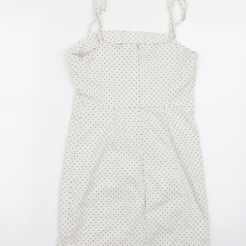 FOREVER 21 Womens White Polka Dot  A-Line  Size S