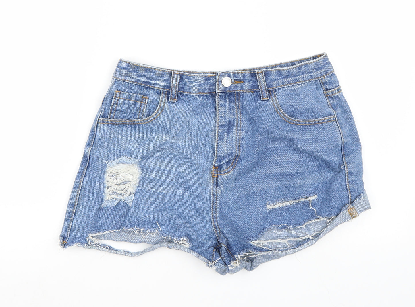 Preworn Womens Blue   Cut-Off Shorts Size L