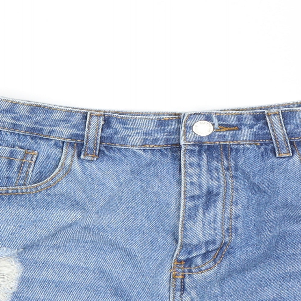Preworn Womens Blue   Cut-Off Shorts Size L