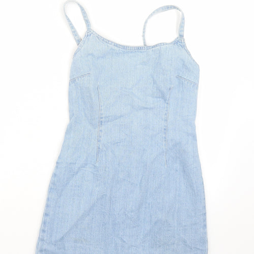 Miss Selfridge Womens Blue  Rayon A-Line  Size 4