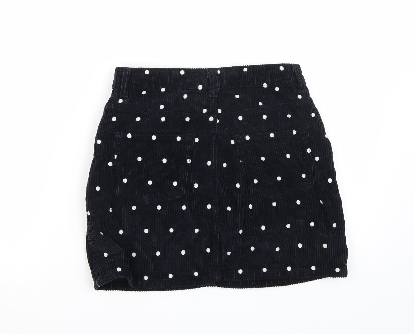 Topshop Womens Black Polka Dot  A-Line Skirt Size 8