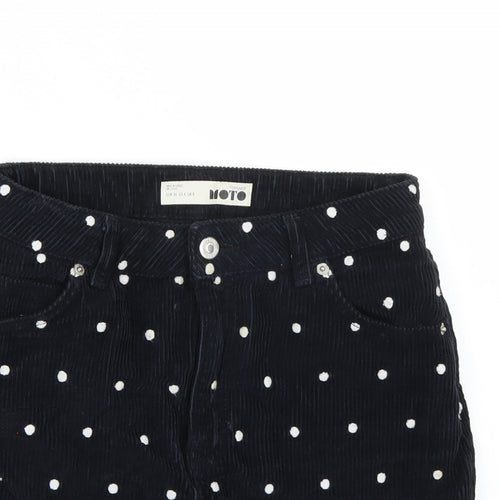 Topshop Womens Black Polka Dot  A-Line Skirt Size 8