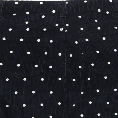 Topshop Womens Black Polka Dot  A-Line Skirt Size 8
