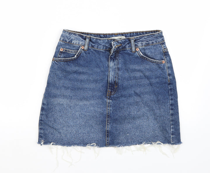Topshop Womens Blue   A-Line Skirt Size 10