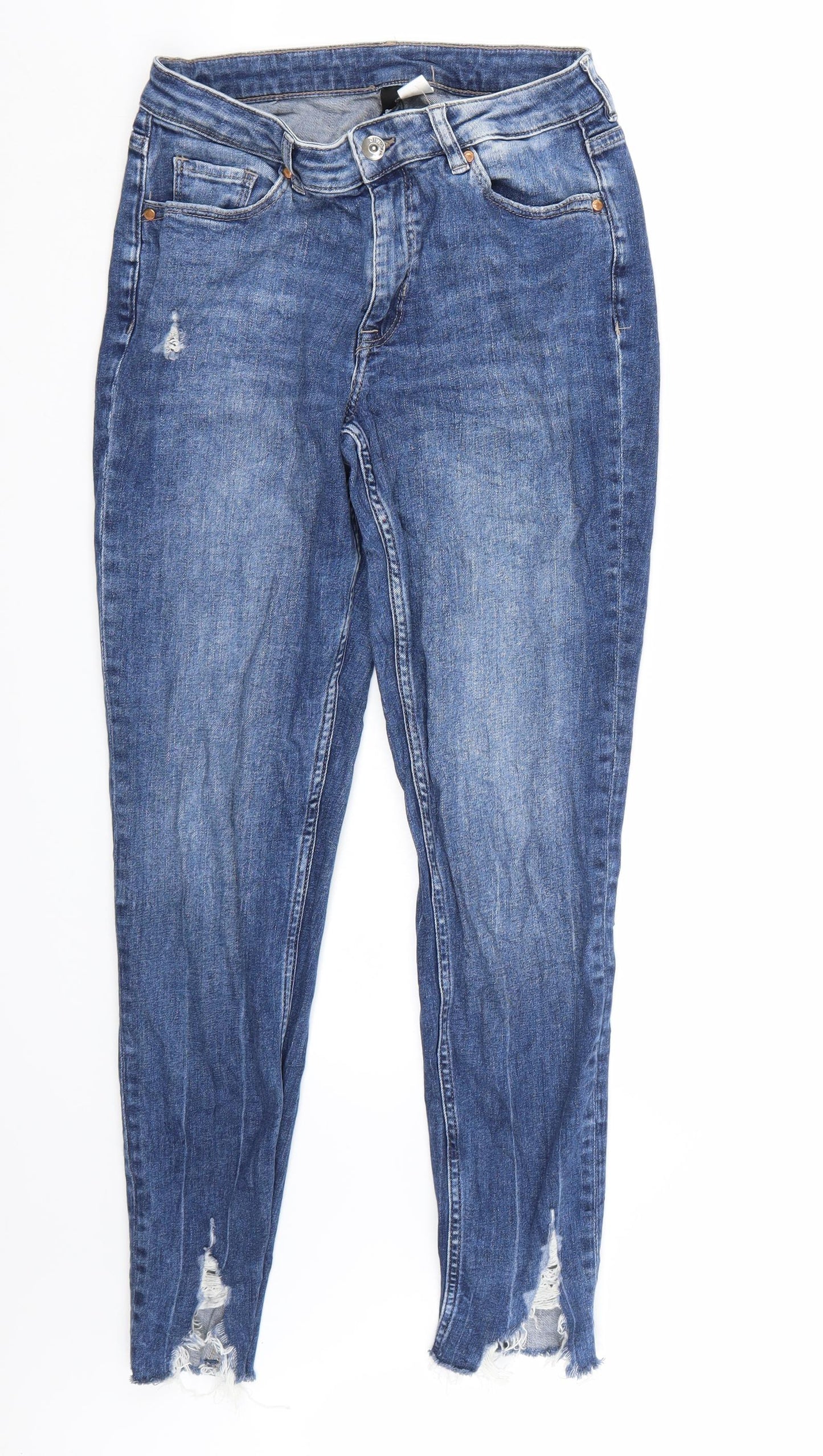 H&M Womens Blue  Canvas Cropped Jeans Size 10 L29 in