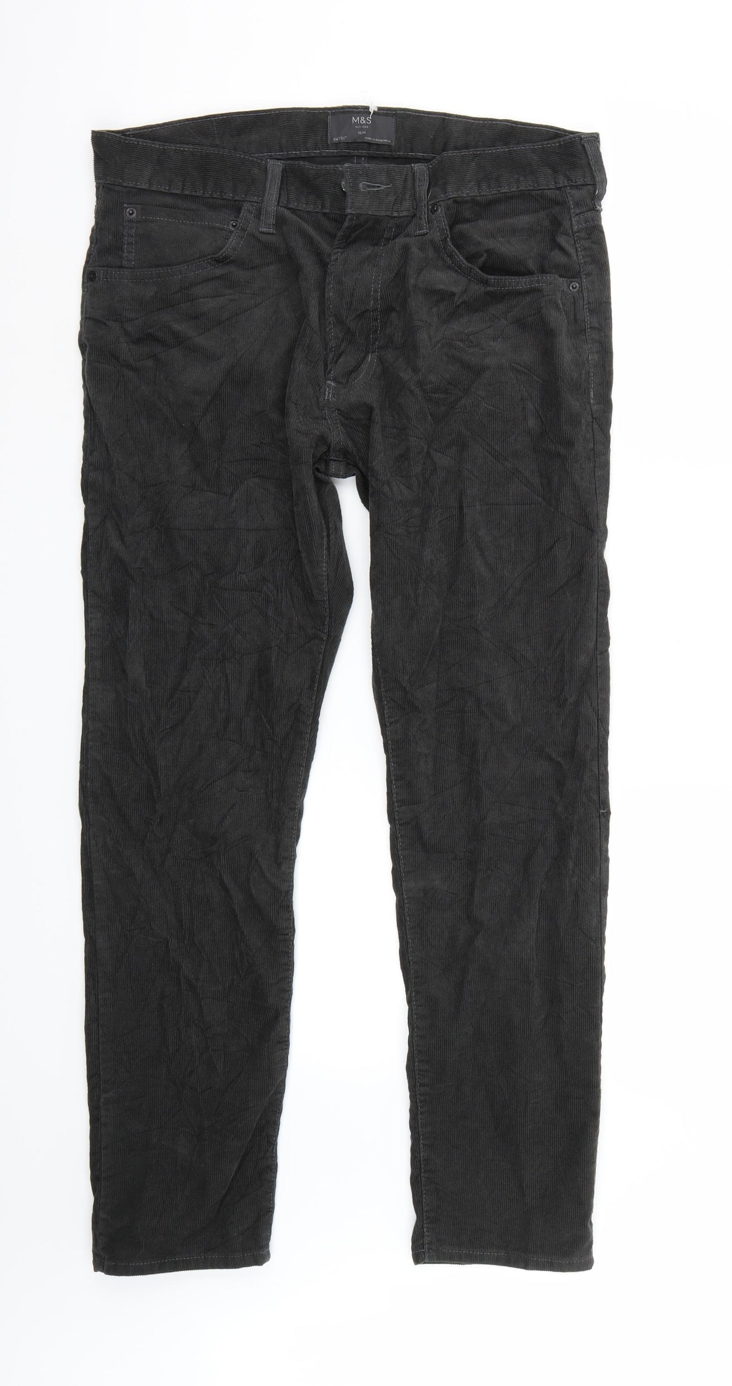 Marks and Spencer Mens Black   Straight Jeans Size 34 L31 in
