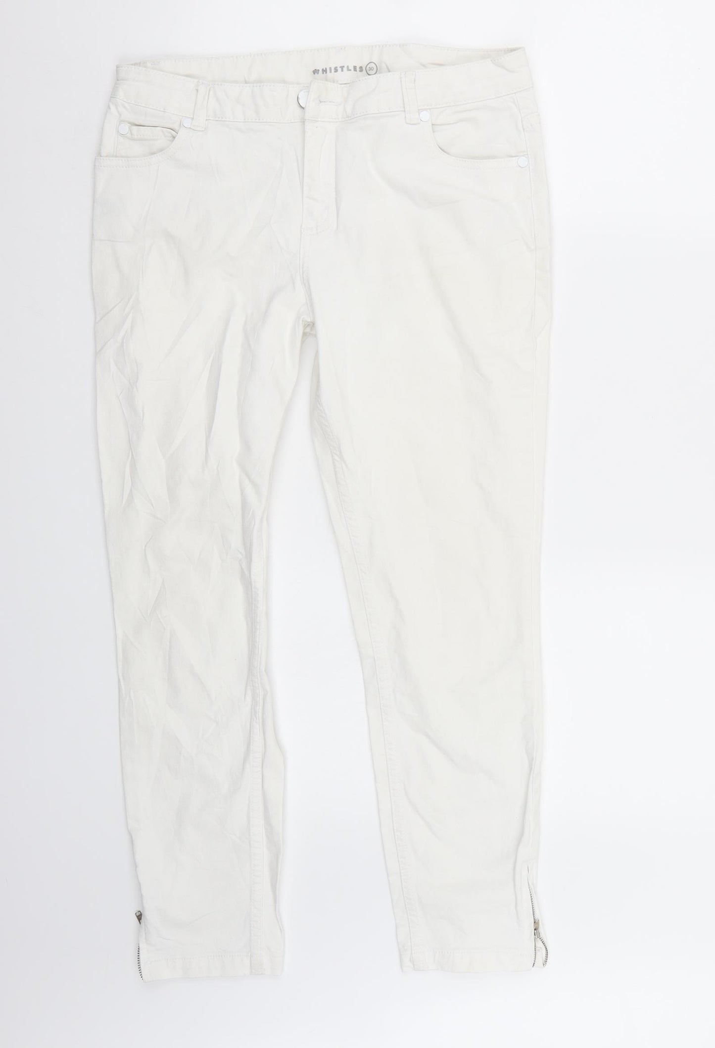 Whistles Womens White   Cropped Jeans Size 10 L26 in
