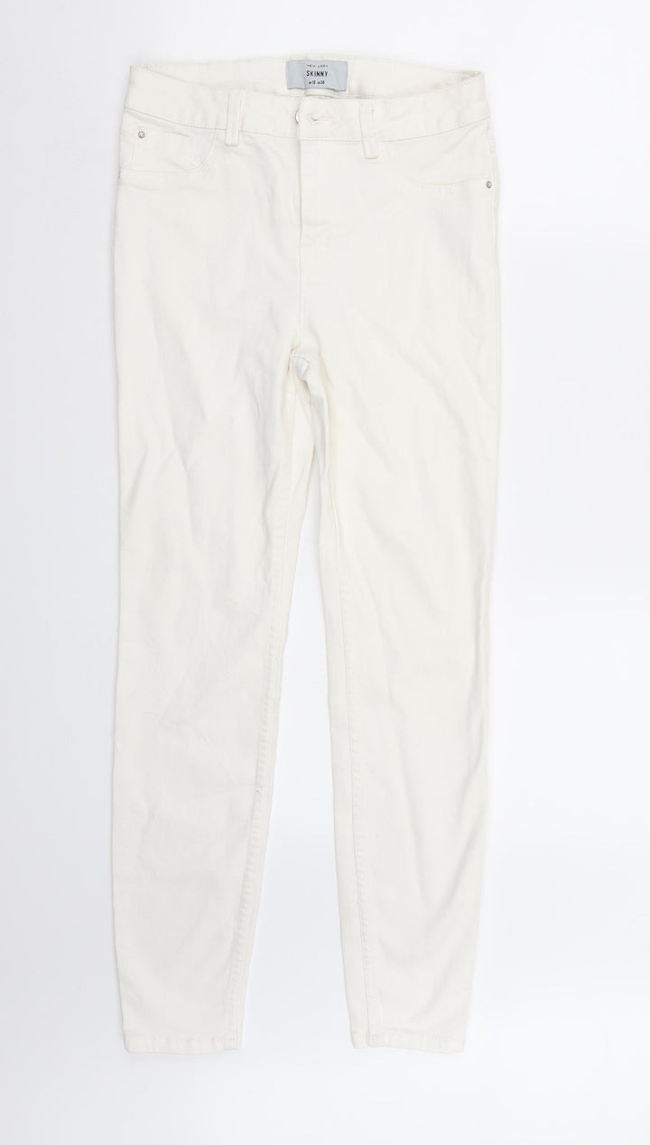 Newlook Womens White Skinny Jeans Size 10 L27 in