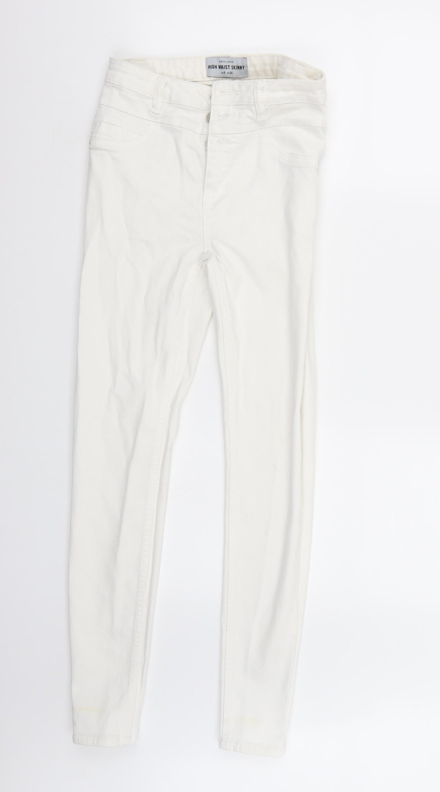 Newlook Womens White   Cropped Jeans Size 8 L27 in