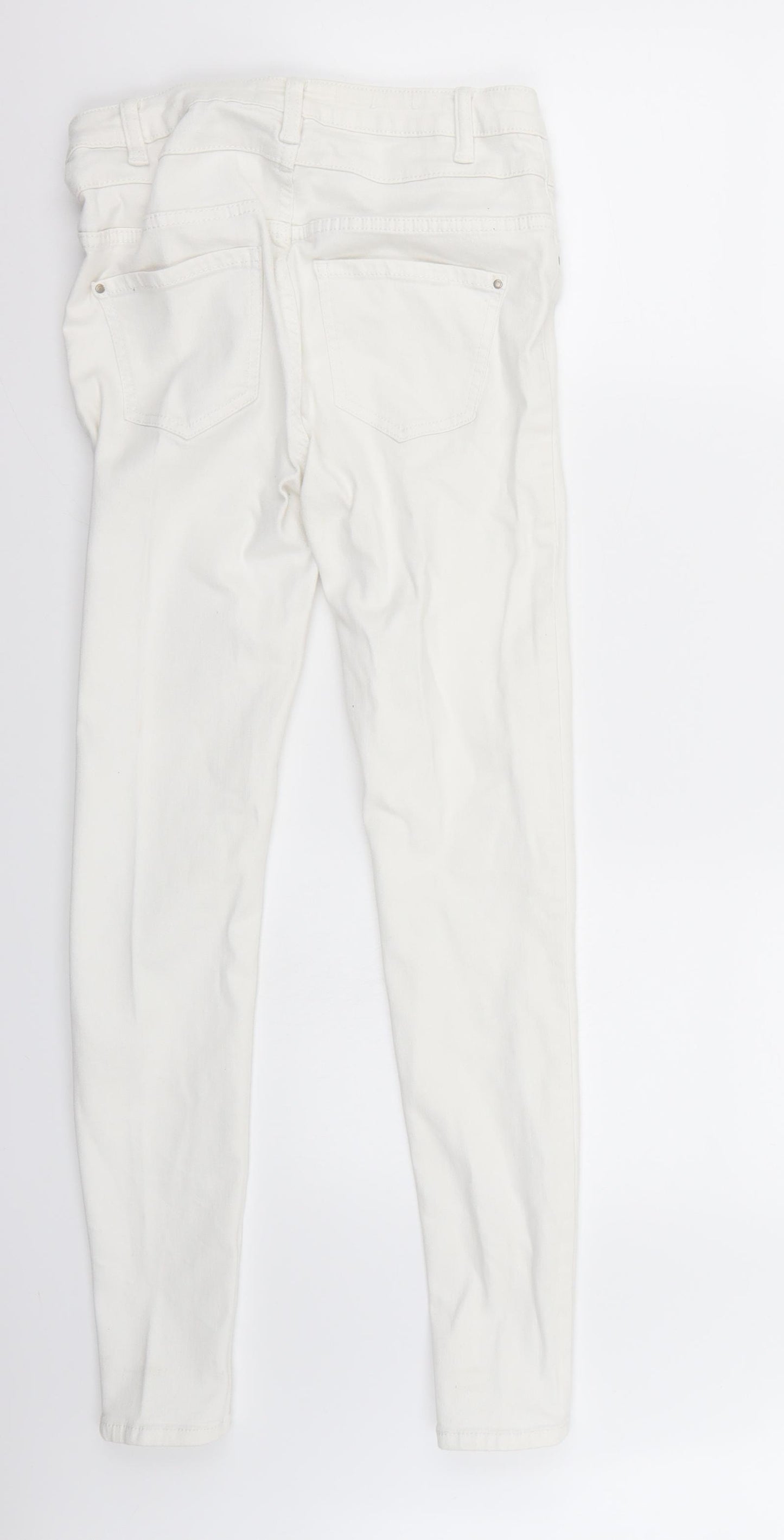 Newlook Womens White   Cropped Jeans Size 8 L27 in