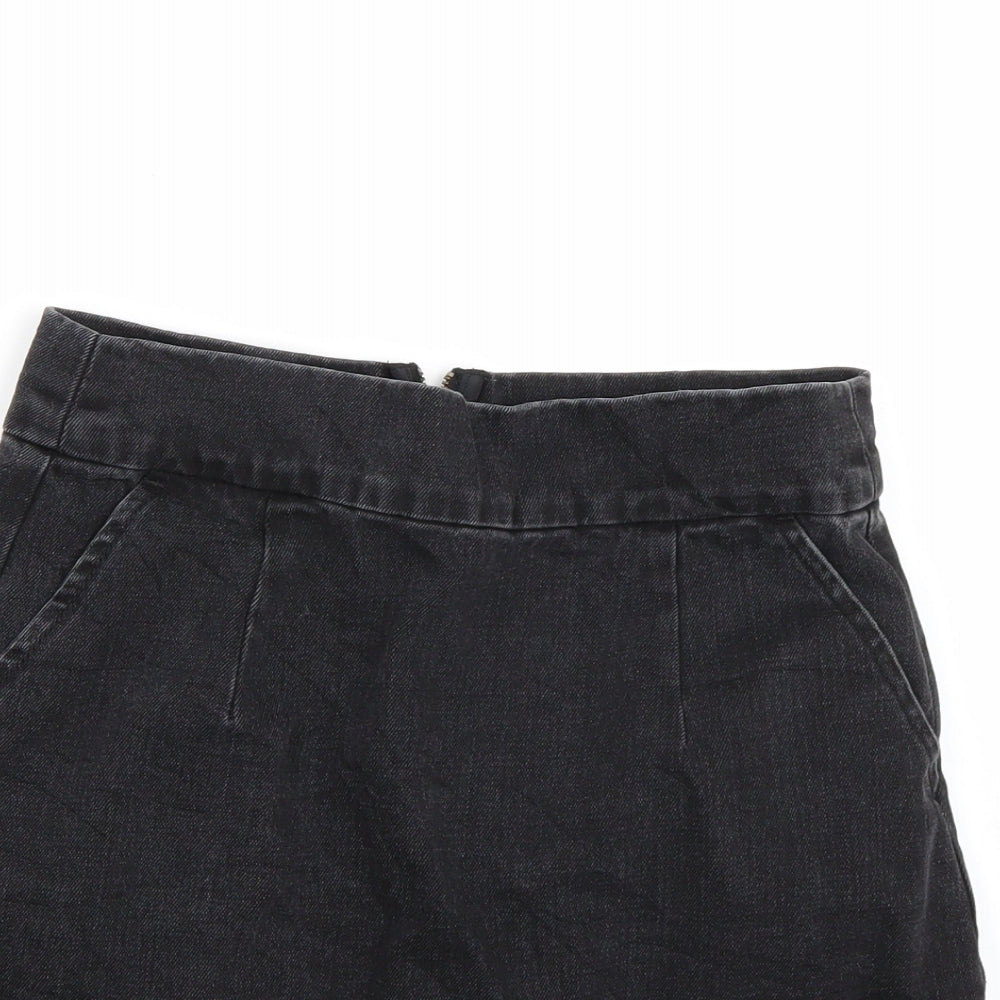 Topshop Womens Black   A-Line Skirt Size 8