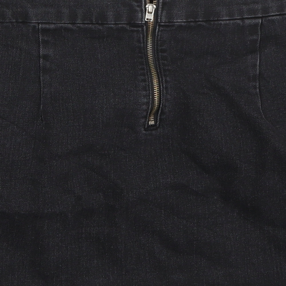 Topshop Womens Black   A-Line Skirt Size 8
