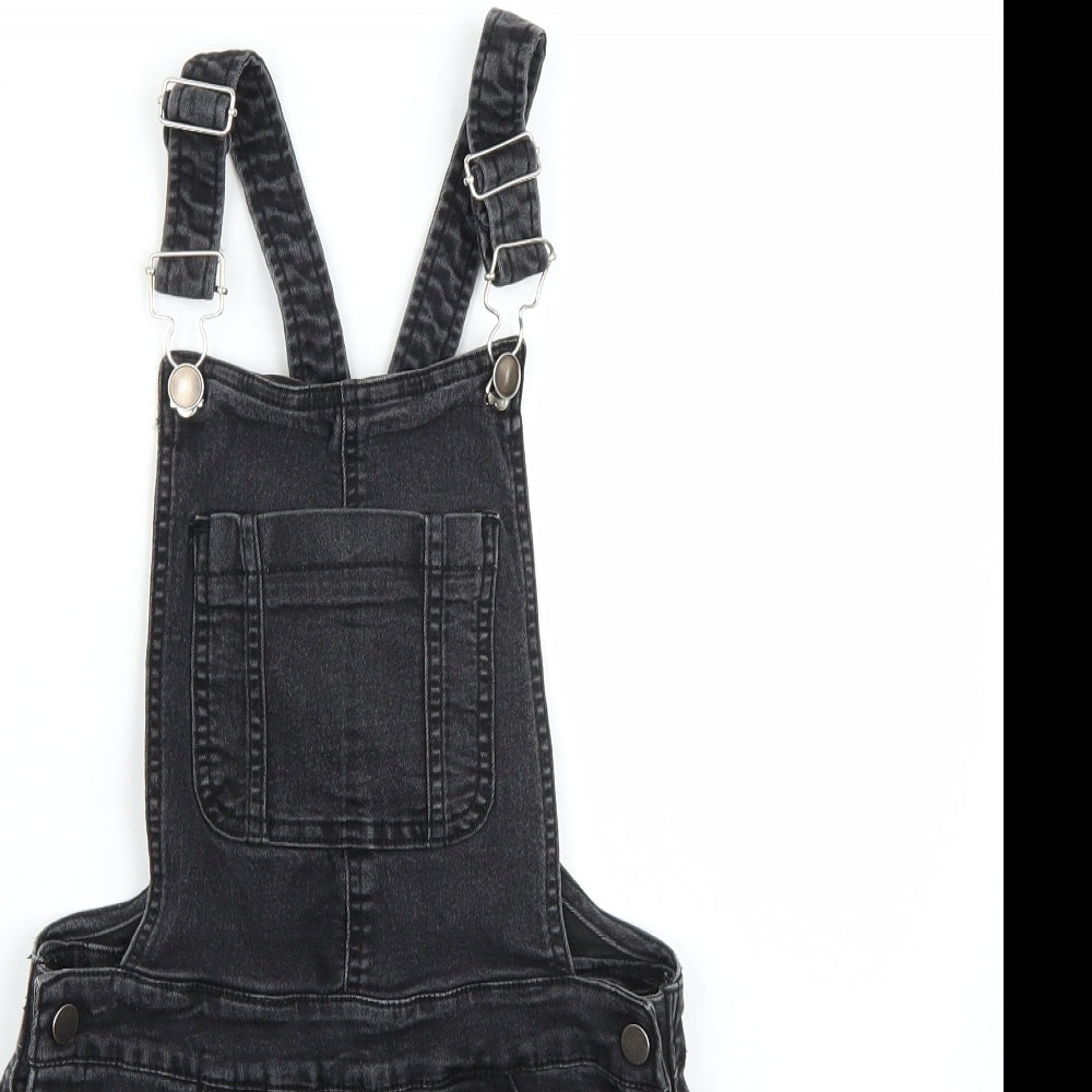 Evies Girls Black   Dungaree One-Piece Size 10-11 Years