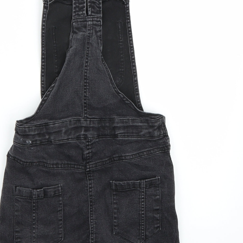 Evies Girls Black   Dungaree One-Piece Size 10-11 Years