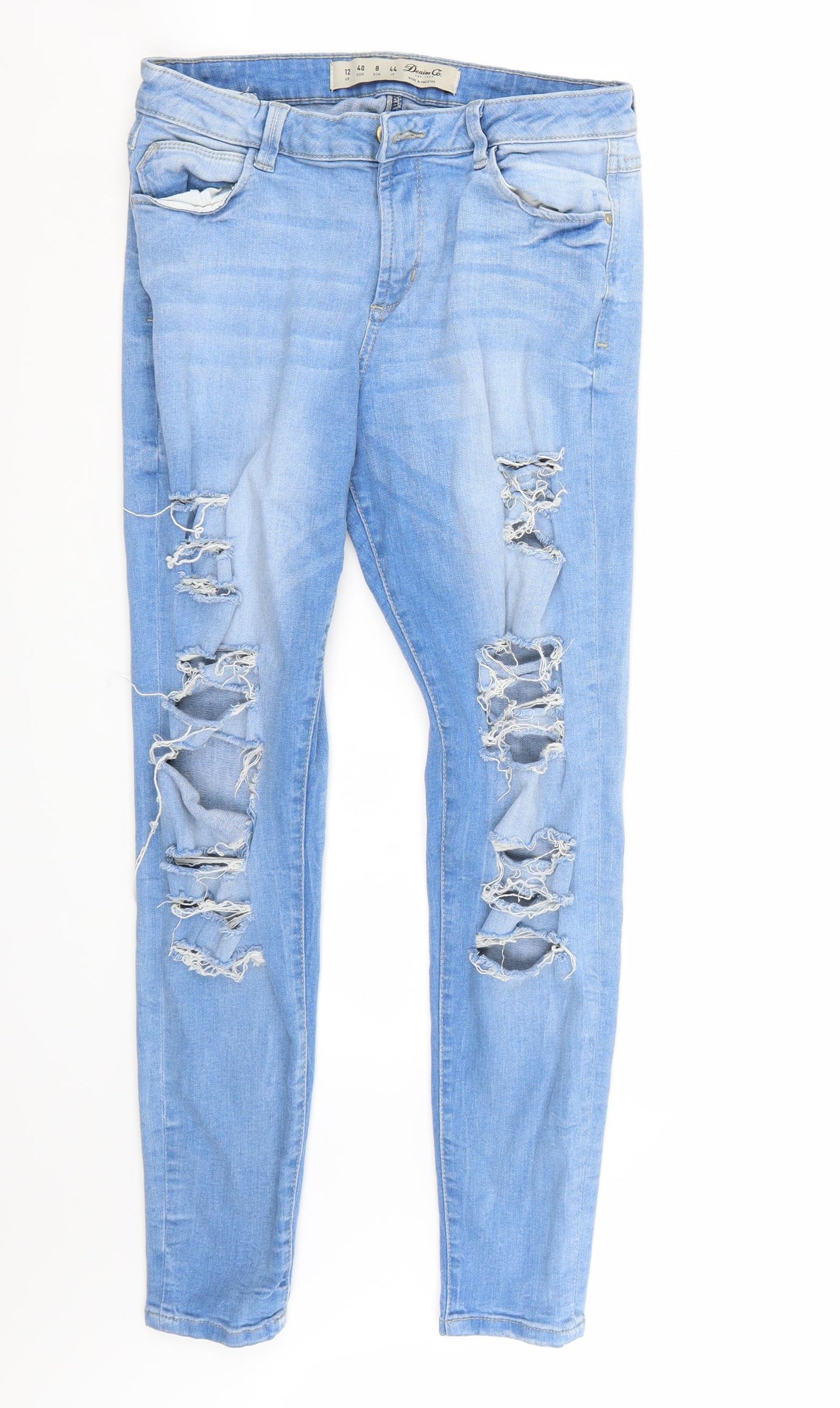 Denim & Co. Womens Blue   Skinny Jeans Size 12 L29 in