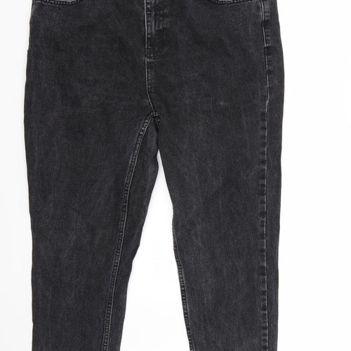 Topshop Womens Black   Straight Jeans Size 34 L28 in