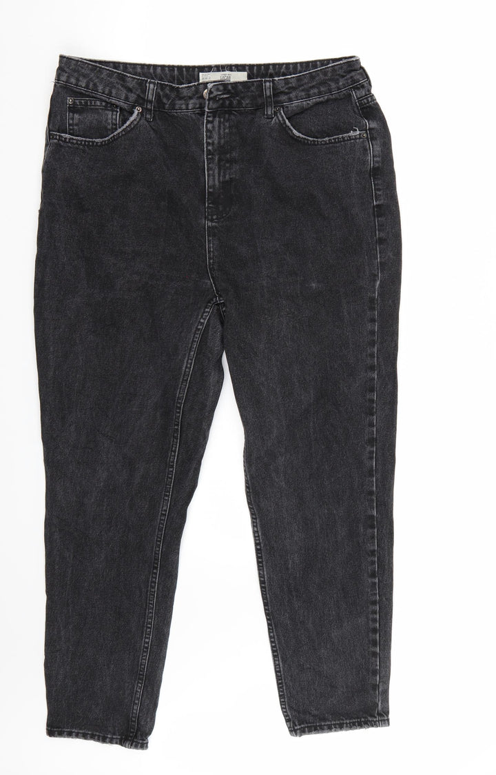 Topshop Womens Black Straight Jeans Size 34 L28 in