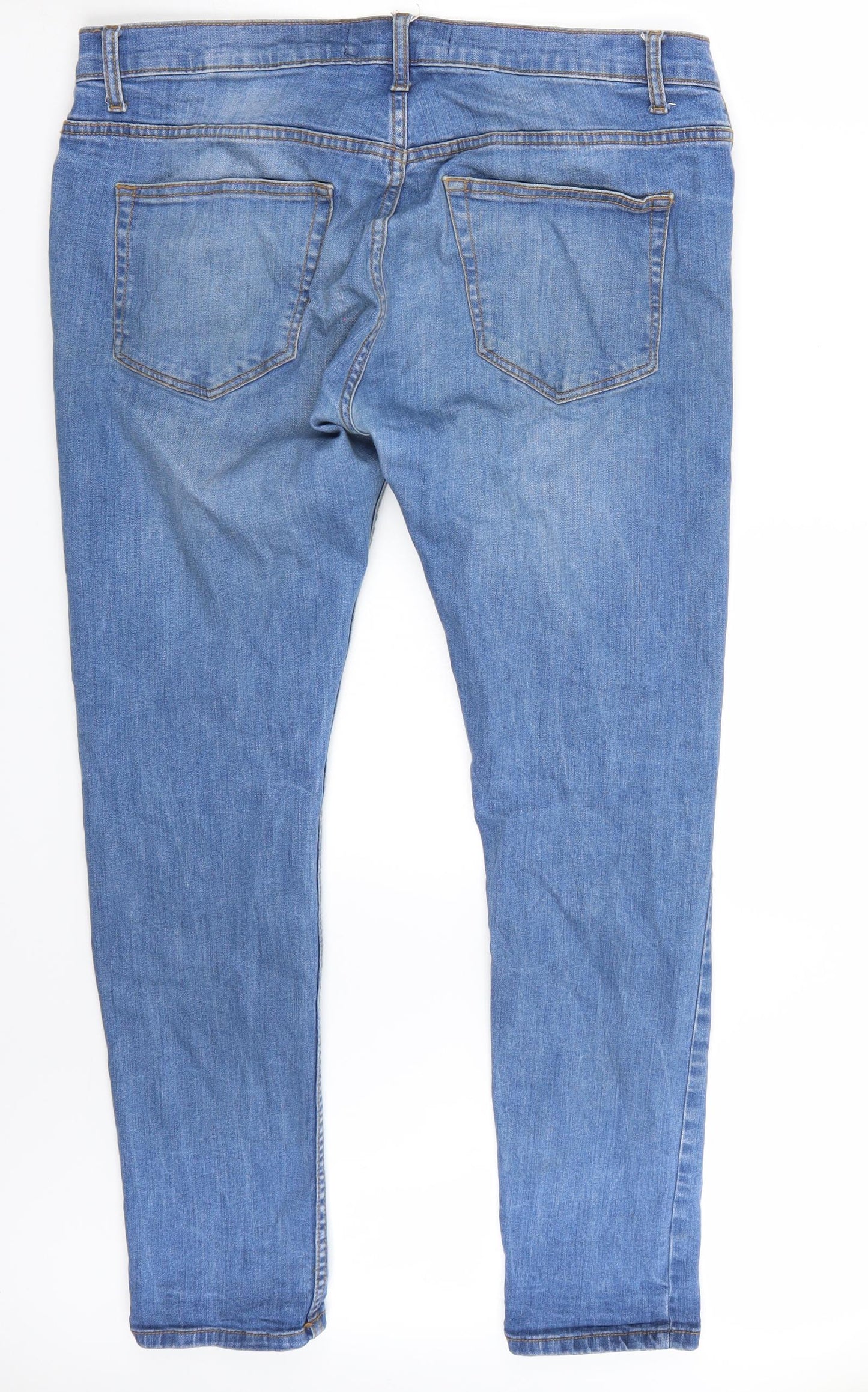 Topman Mens Blue   Straight Jeans Size 34 L30 in