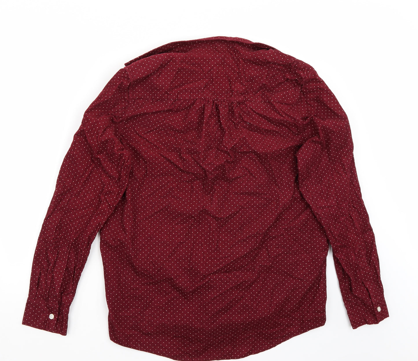 Lands end Womens Red Polka Dot  Basic Button-Up Size 18
