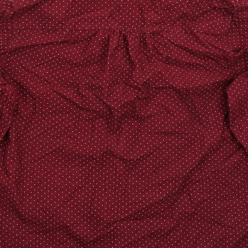 Lands end Womens Red Polka Dot  Basic Button-Up Size 18