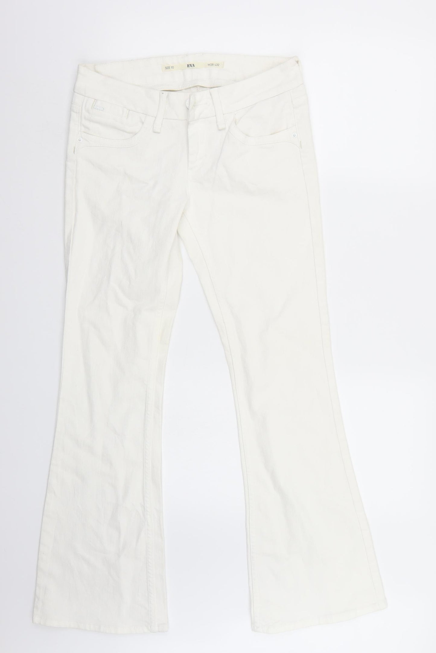 Eva Womens White   Flared Jeans Size 10 L31 in